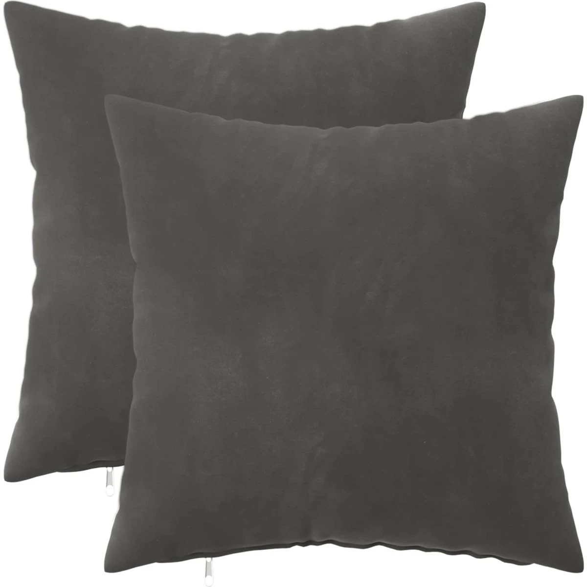 vidaXL Heerlen Pyntepuder 2 stk. - 40x40 cm Mørkegrå Fløjl
