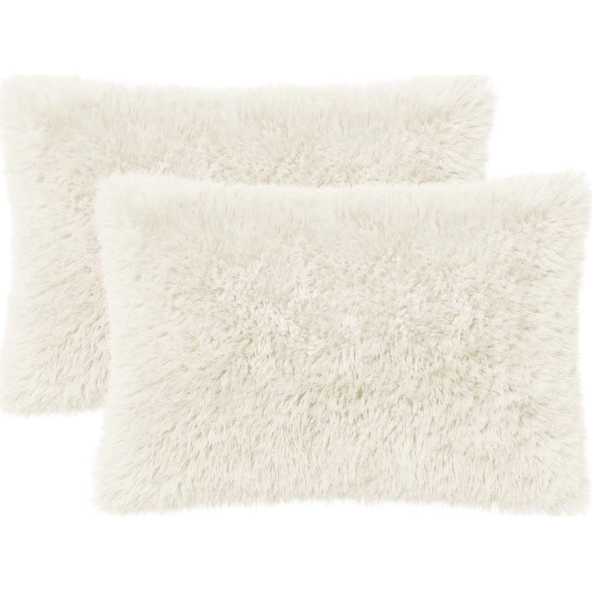 vidaXL Heerlen Pyntepuder 2 stk. - Hvid PV Fleece, 30x50 cm