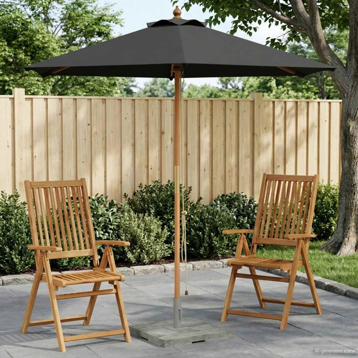 vidaXL Havesol Ø 270 x 248 cm i Massivt Eukalyptustræ - Antracit