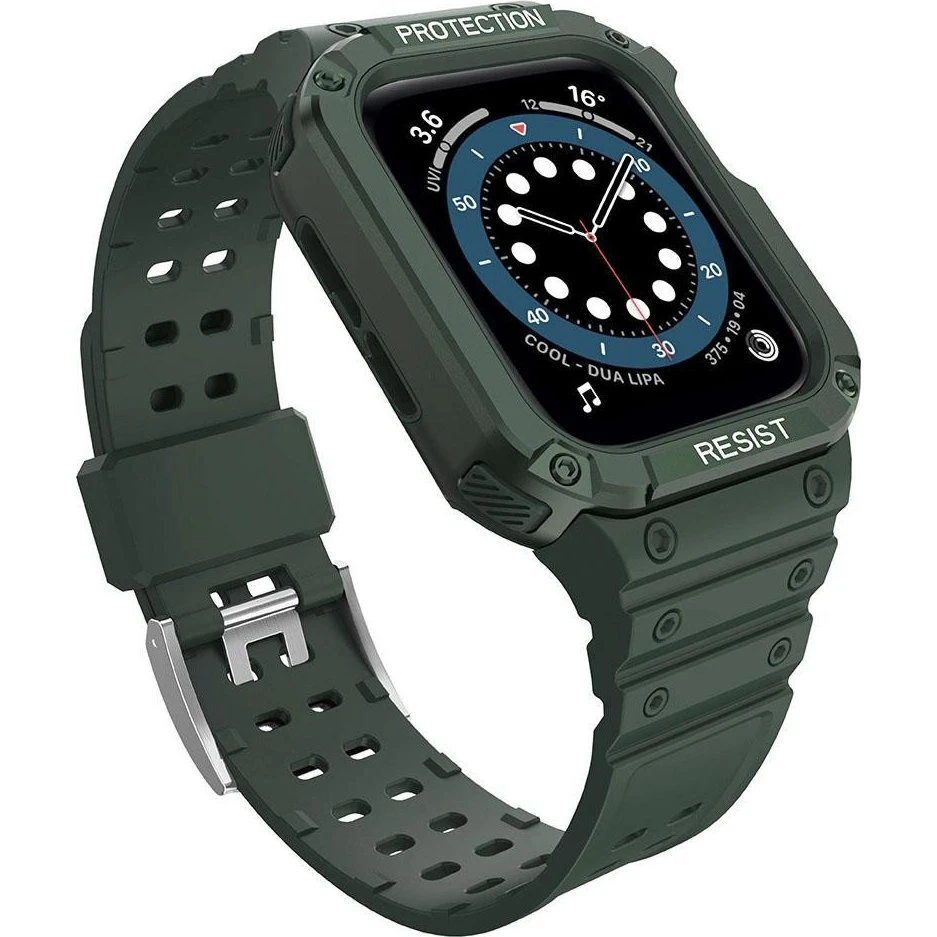 Hurtel Protect Urrem med Etui til Apple Watch 42/44/45mm - Grøn