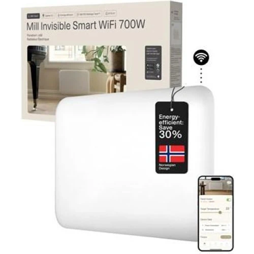 Mill Invisible Smart WiFi PA700WIFI4 Panelovn 700W - Hvid