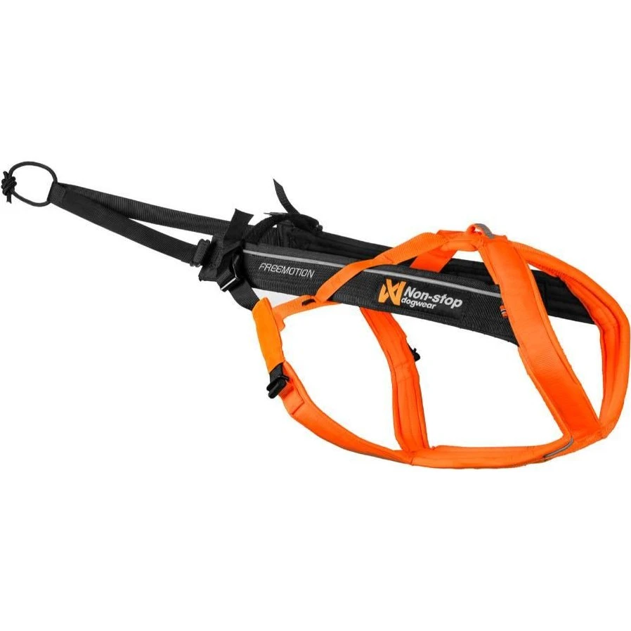 Non-Stop Dogwear Freemotion 5.0 Hunde-Træksele - Størrelse 4 - Orange/Sort