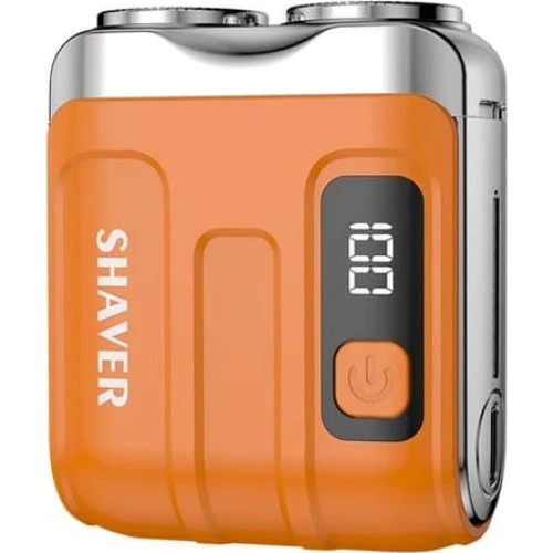 MINI Elektrisk Barbermaskine med Digital Display - Orange