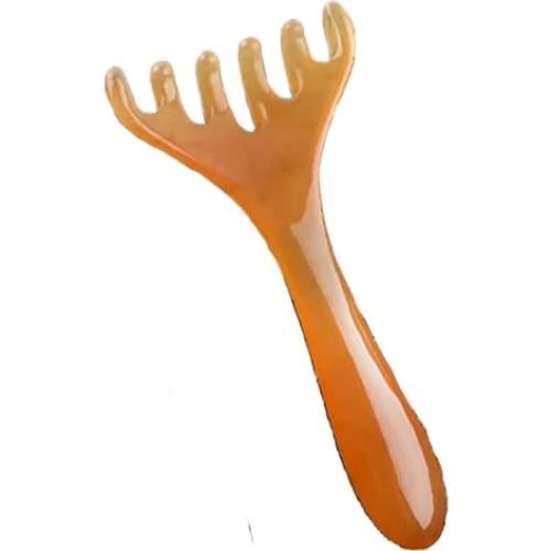Hovedbundsmassager i gul - Naturlig harpiks med femklo-design