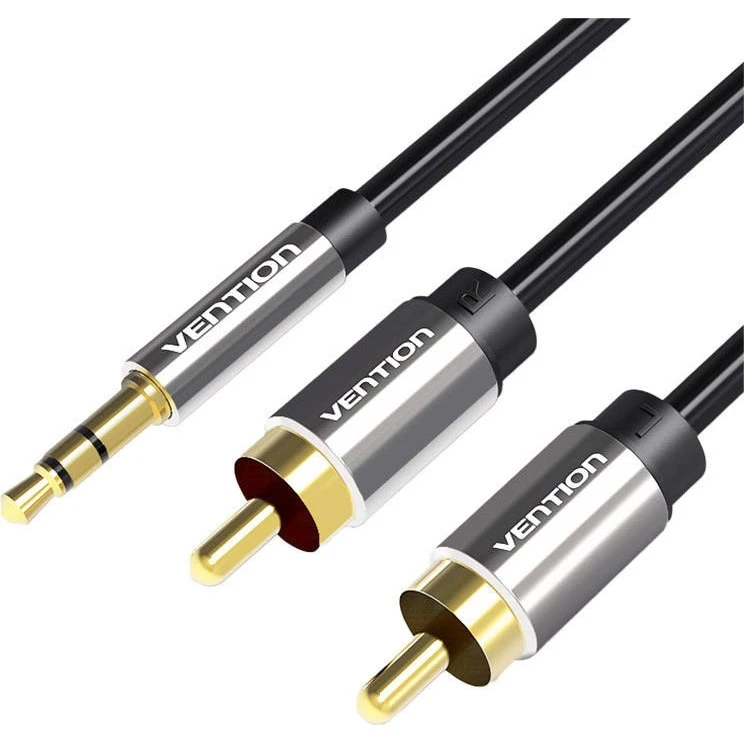 Vention BCFBD 2xRCA til 3.5mm Minijack Lydkabel - 0,5m - Sort