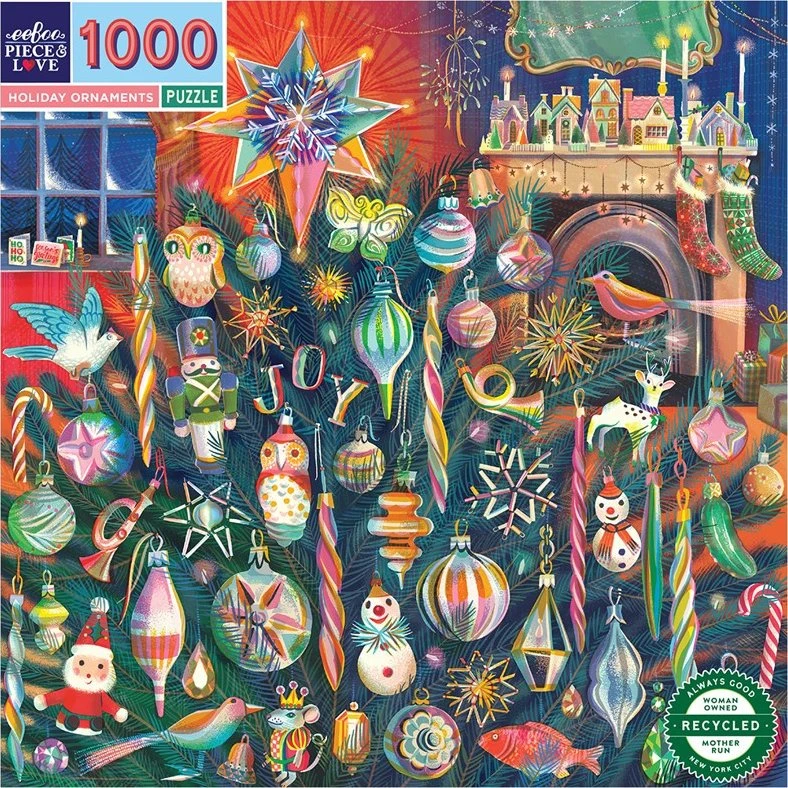 eeBoo Puslespil - 1000 brikker - Holiday Ornaments