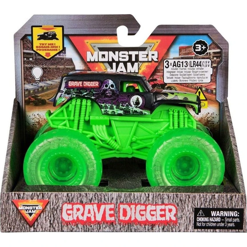Monster Jam Grave Digger Light Up Wheels Monster Truck 1:43