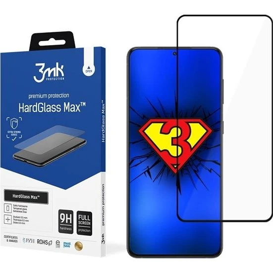 3MK HardGlass Max 9H Skærmbeskytter til Samsung Galaxy S22+ 5G