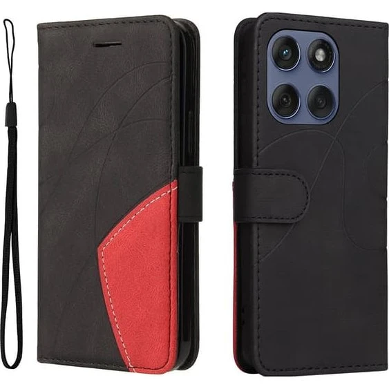 Motorola Edge 60/Pro/Fusion Læderetui med Rem - Sort