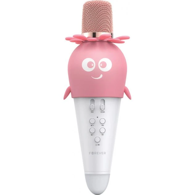 Forever AMS-200 Bluetooth-karaokemikrofon med højttaler, pink