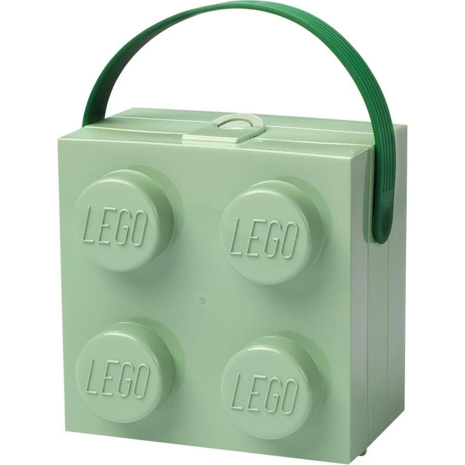 LEGO Madkasse med Håndtag - Sand Green
