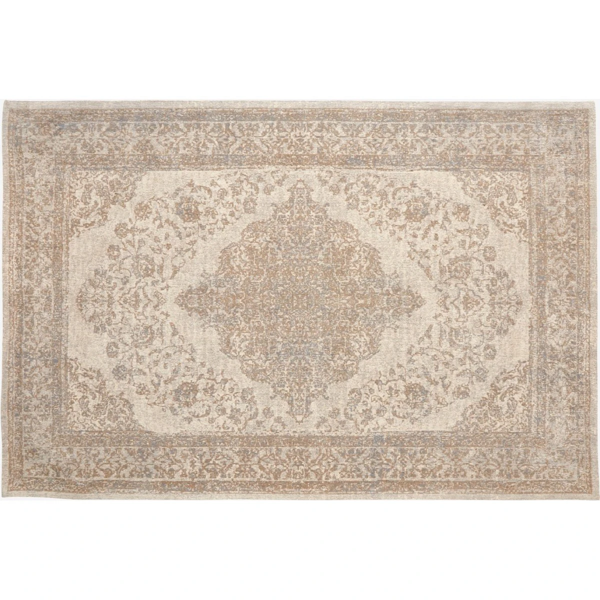 Nordal PEARL vævet bomuldstæppe - Sand/Beige - 160x240 cm