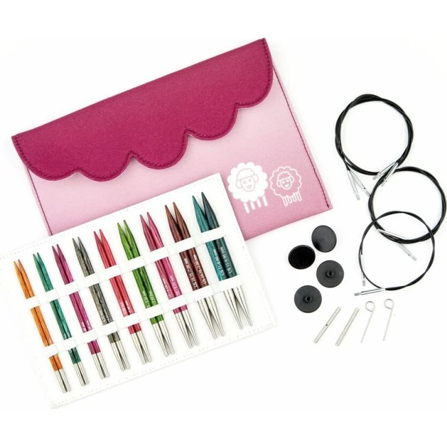 KnitPro Dreamz Udskiftelige Rundpindesæt Deluxe 3.0-8.0 mm