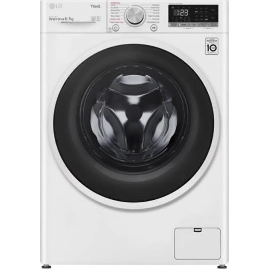 LG F4DV508S0W Vaske/tørremaskine - 8 kg / 5 kg - Hvid