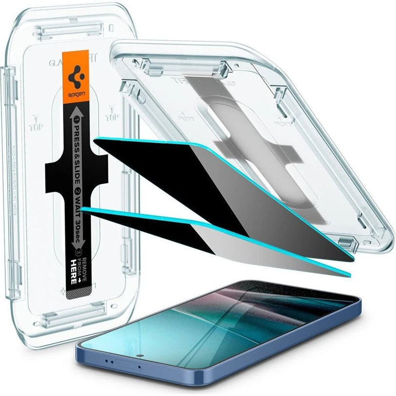 Spigen Glass tR EZ Fit Privacy 2-pack til Samsung Galaxy S24/S25