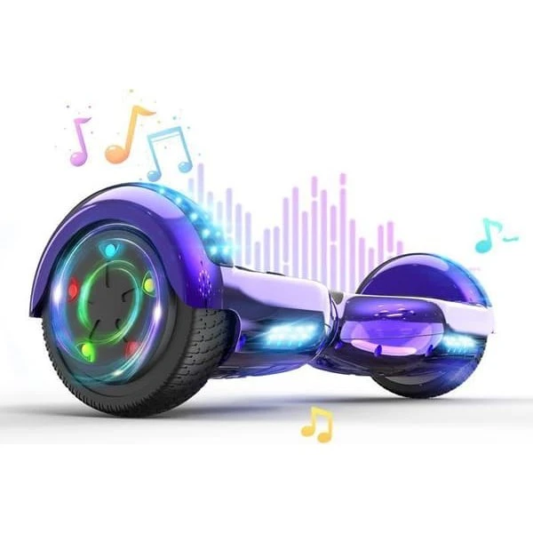 RCB Hoverboard 6.5" med Bluetooth og LED - Lilla Krom