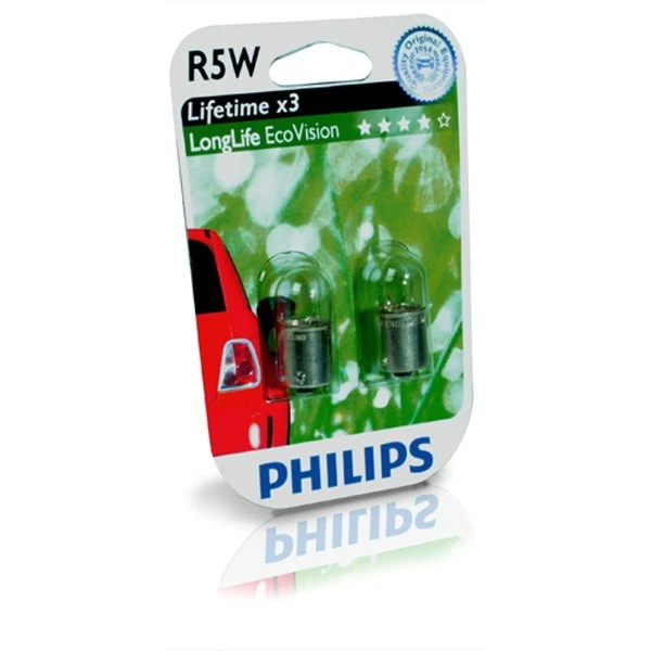 Philips Longlife EcoVision R5W 12V 5W BA15S Sæt