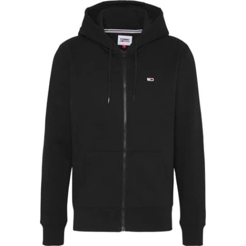Tommy Jeans Sort Sweatshirt med Lynlås, Størrelse M