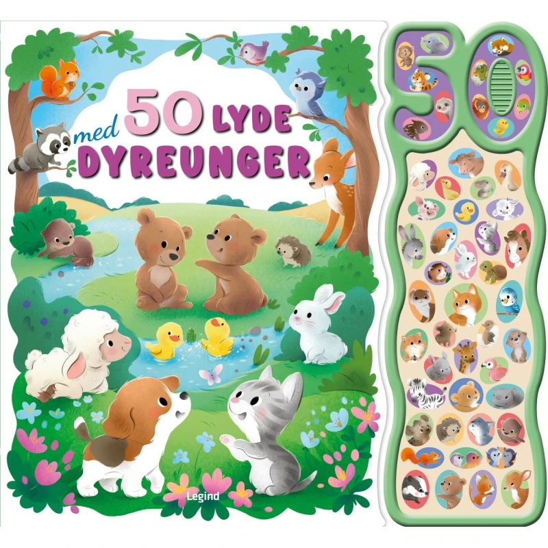 50 lyde med dyreunger – papbog