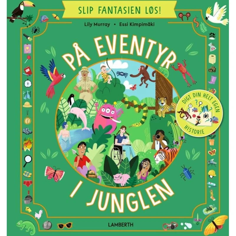 På eventyr i junglen – kreativ børnebog (hardcover)