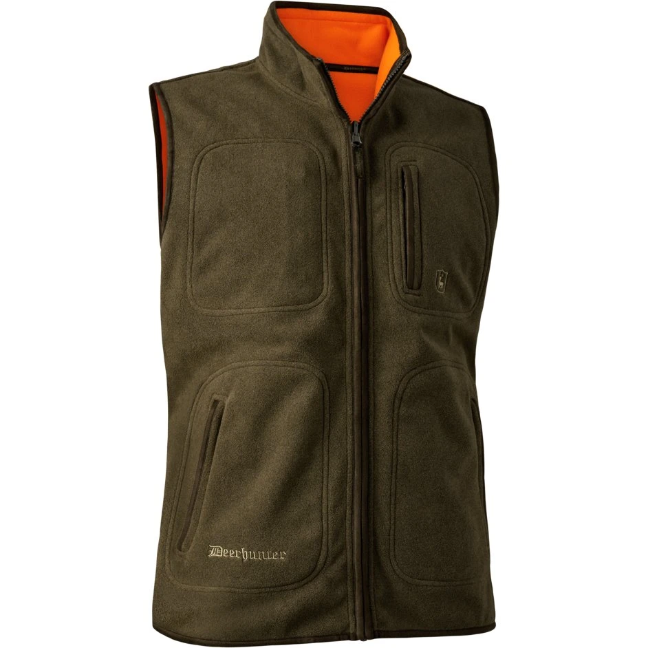 Deerhunter Gamekeeper Vendbar Fleece Vest herre - XL - Safety Orange