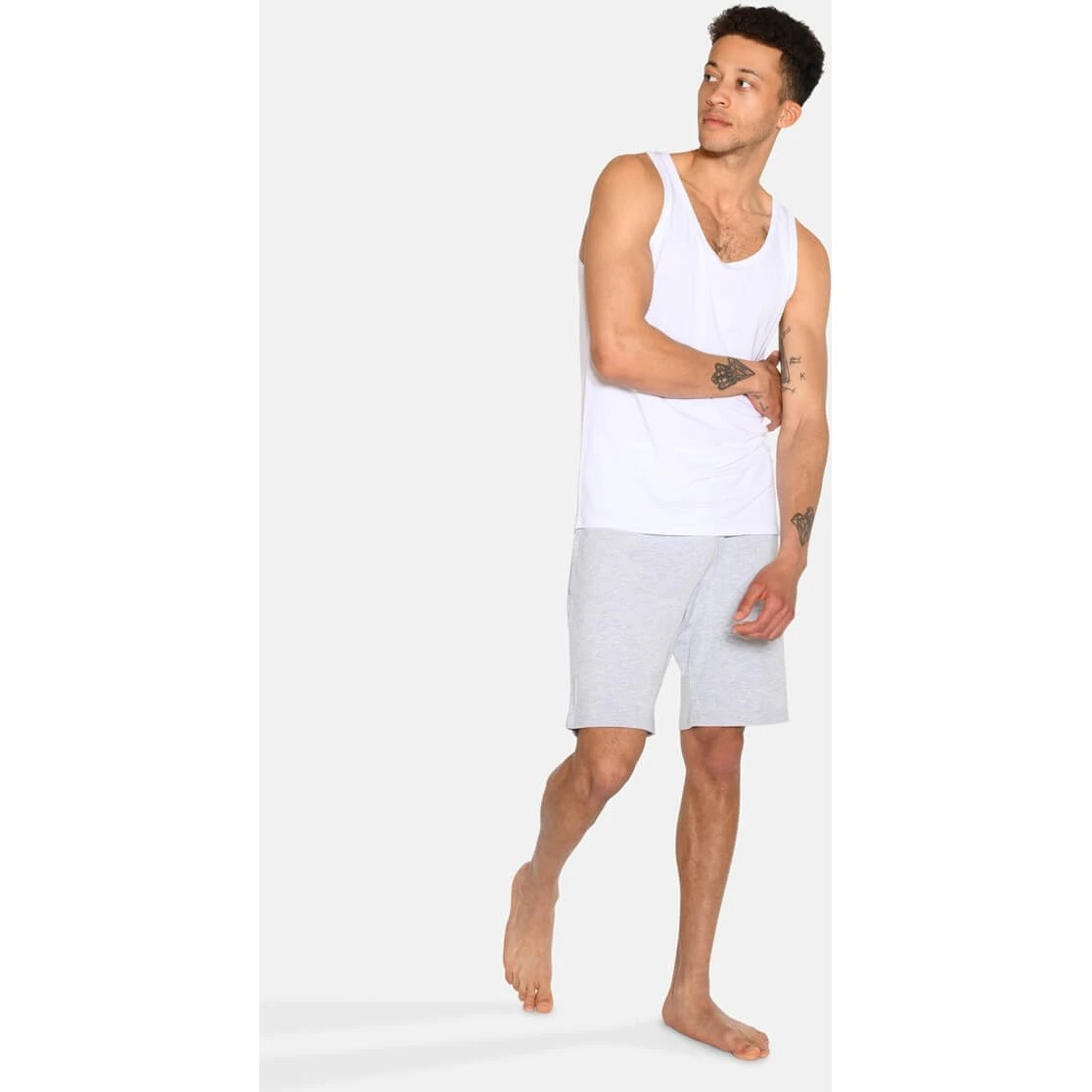 Urban Quest 2-pak hvide bambus tanktops til herre, str. M
