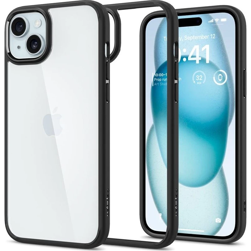 Spigen Ultra Hybrid Matte Black til iPhone 15