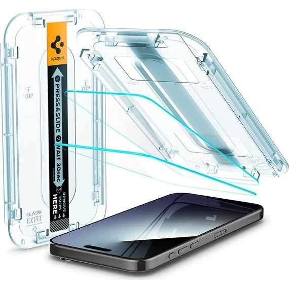 Spigen Glass EZ Fit 2-pack til iPhone 15 Pro Max