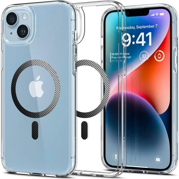 Spigen Ultra Hybrid Mag Case til iPhone 14 Plus - Clear Gray