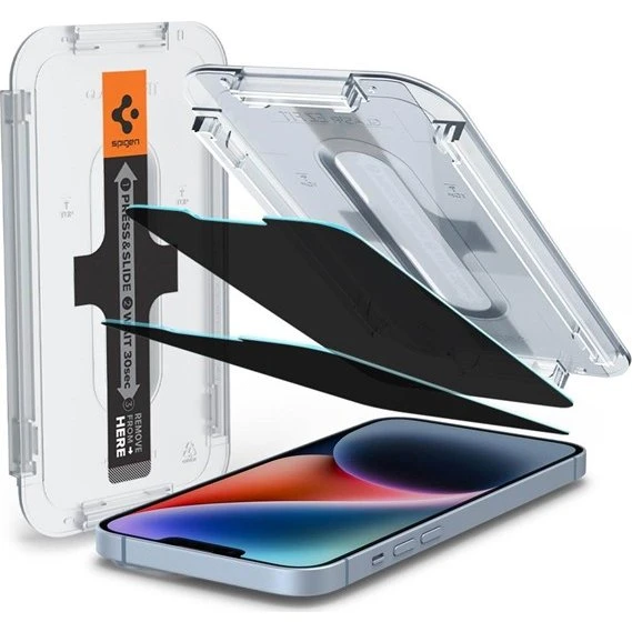 Spigen GlasstR EZ Fit Privacy Skærmbeskytter til iPhone 16e/14/13