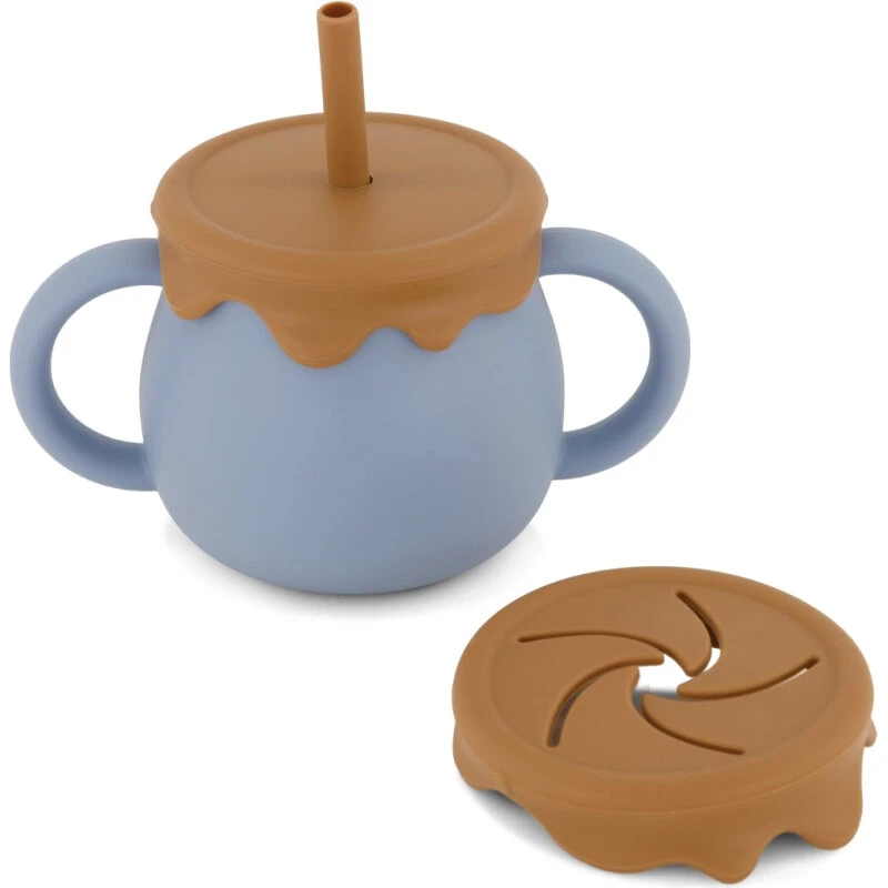 Mikk-Line Babykop m. sugerør i silikone 5010 - Faded Denim