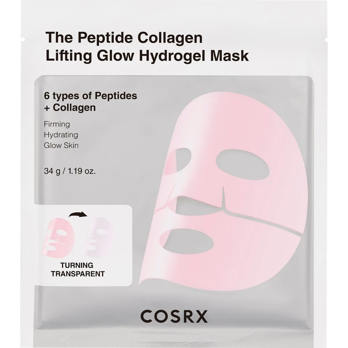 COSRX The Peptide Collagen Lifting Glow Hydrogel Mask, 3 stk