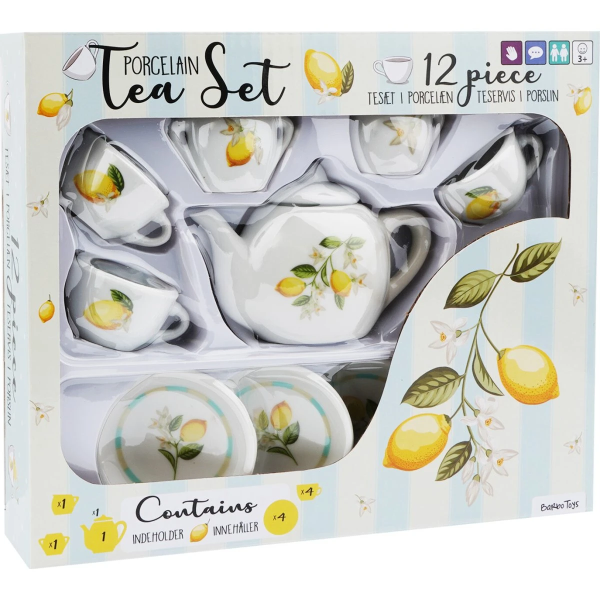 Barbo Classic Porcelain Tea Set - Lemon