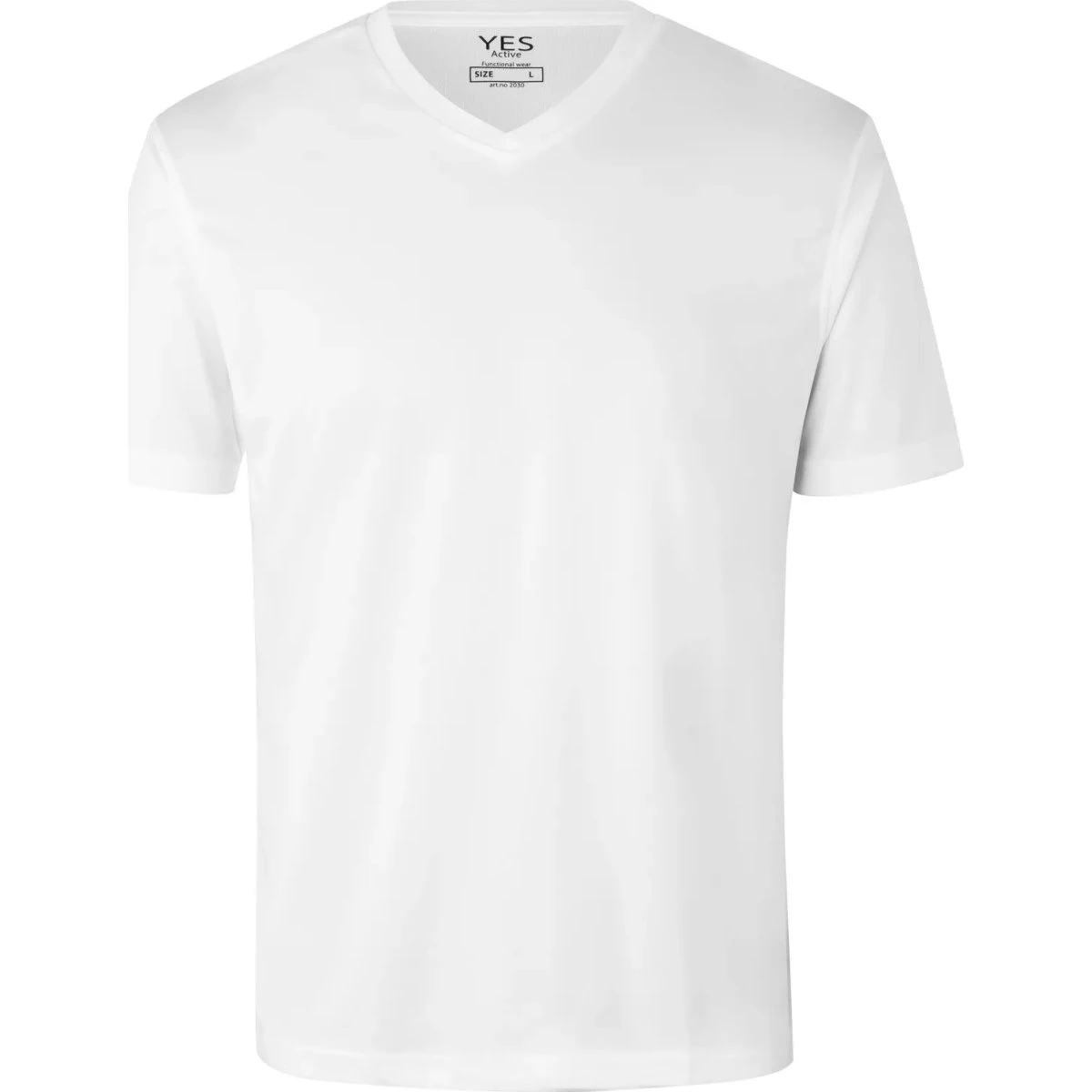 YES Active T-shirt V-hals - Hvid - 2XL