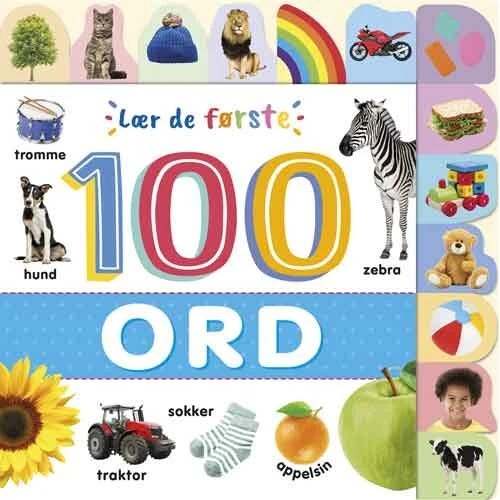 Lær de første 100 ord – Papbog til små børn