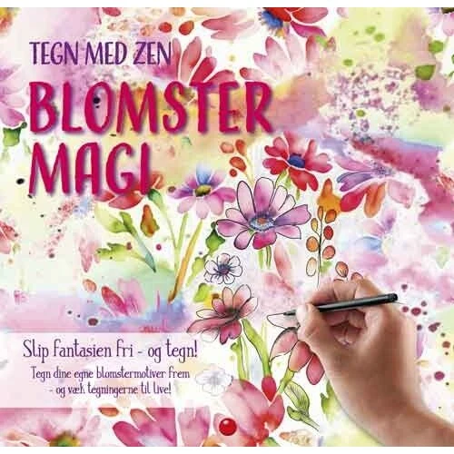 Tegn med Zen: Blomstermagi (pink) – tegnebog