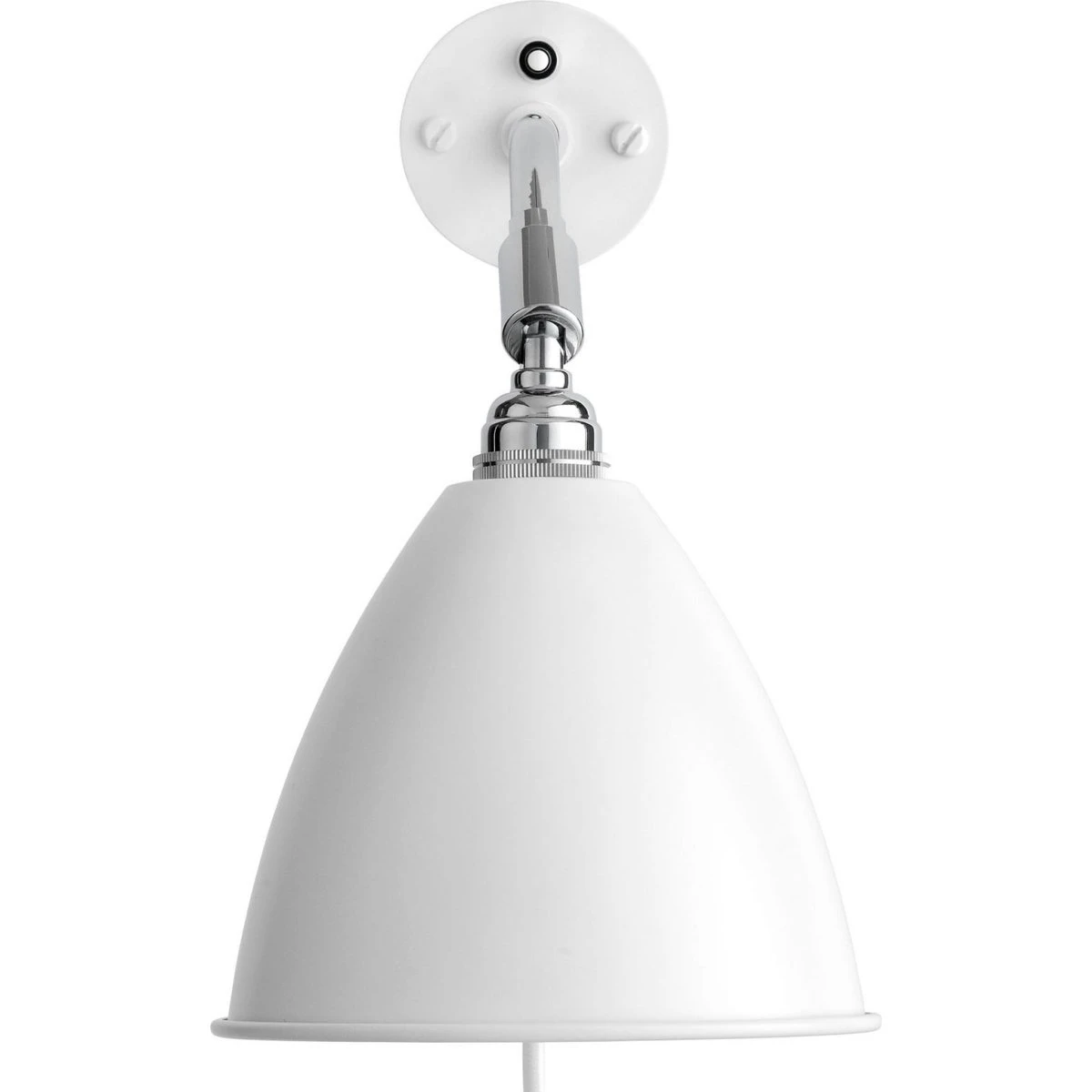Gubi Bestlite BL7 væglampe, hvid/krom, Ø 16 cm
