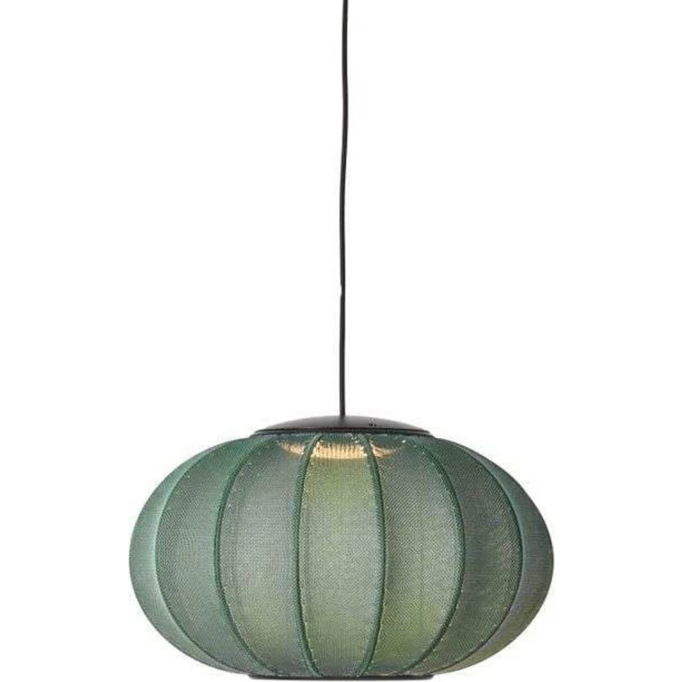 Made By Hand Knit-Wit 45 Oval LED-hængelampe, Tweed Green, Ø 45 cm