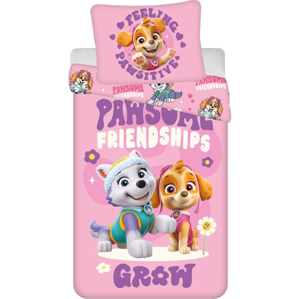 Paw Patrol Pawsitive Mikrofiber Sengetøj 140x200 cm + 70x90 cm