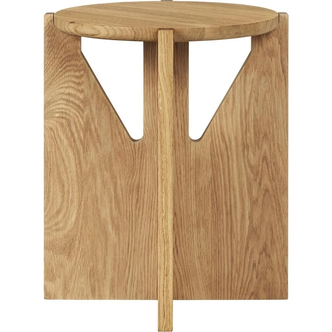 Kristina Dam Studio Simple skammel i varm lakeret eg, Ø36 cm