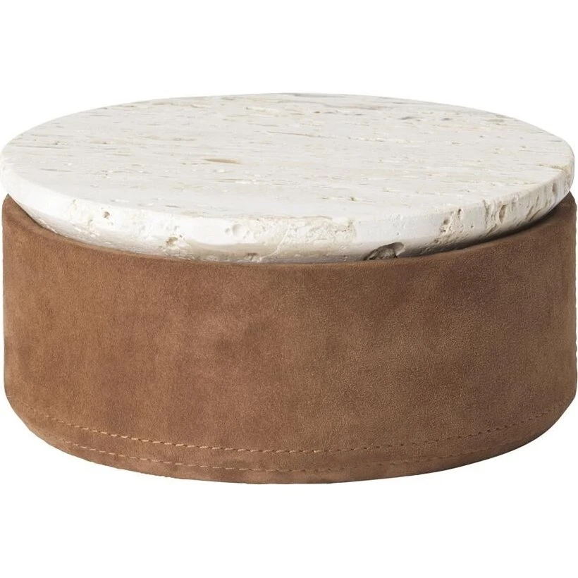 Kristina Dam Suede Opbevaringskasse Lille Beige/Karamel