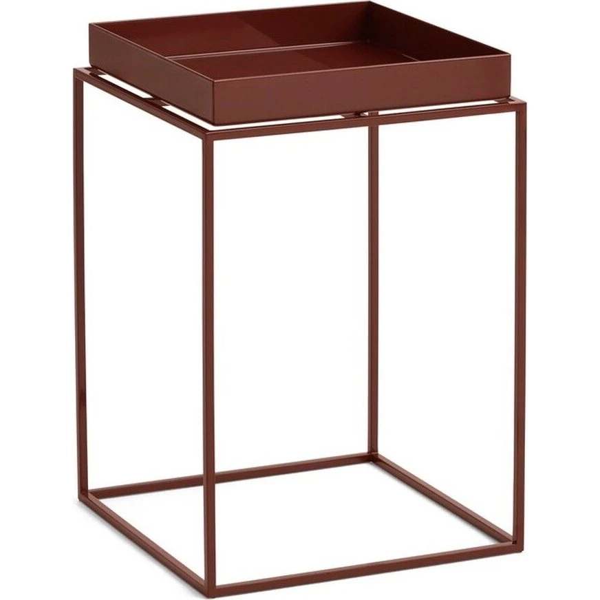 HAY Tray Table Small High - Chokolade/Stål - 30x30x44 cm