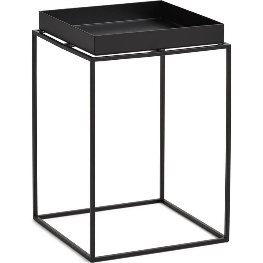 HAY Tray Table Small High - Sort/Stål - 30x30x44 cm