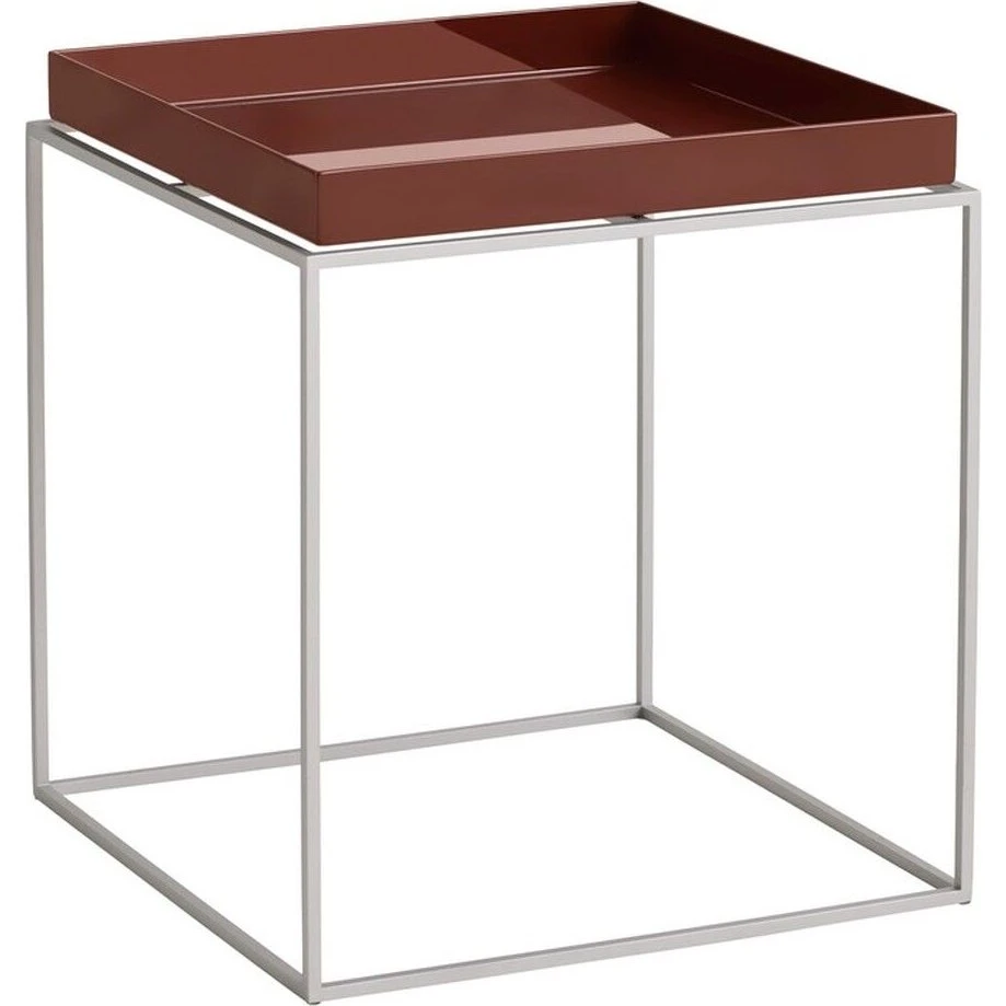 HAY Tray Table Medium Chocolate/Silikone Grå 40x40x44 cm