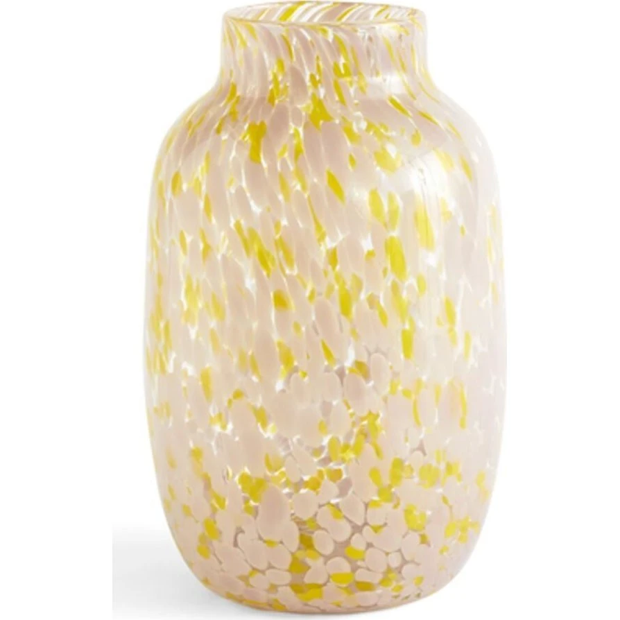 HAY Splash Round Vase Stor - Lysepink/Gul (H30 cm)