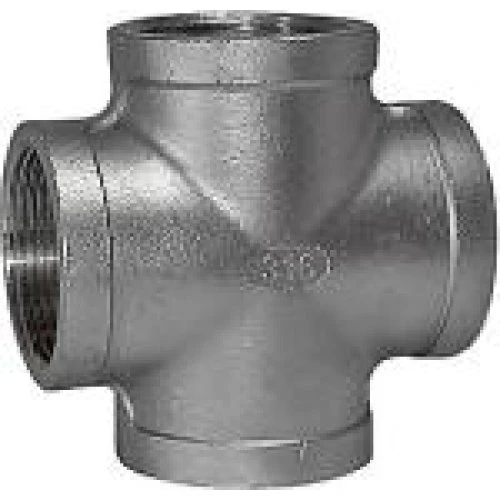 Støbt Kryds 1/2'' muffe/muffe, Rustfri AISI 316
