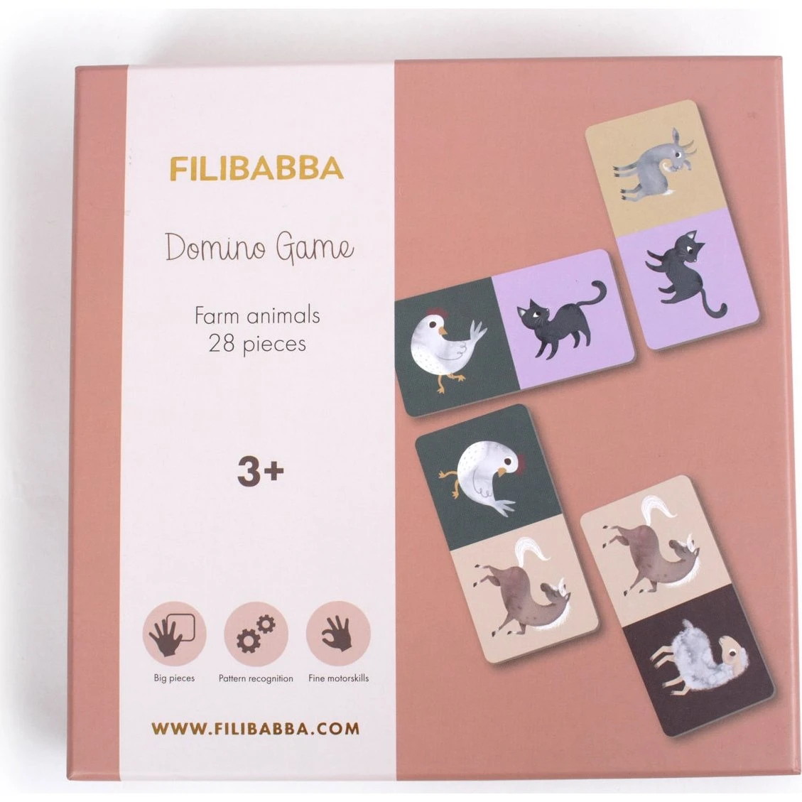 Domino Bondegårdsdyr fra Filibabba - 28 brikker