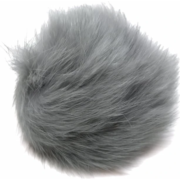 Pompon Kvast Kaninhår 60 mm - Grå