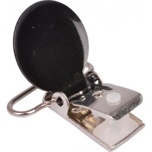 Seleclips Rund Sort - 25 mm Metal