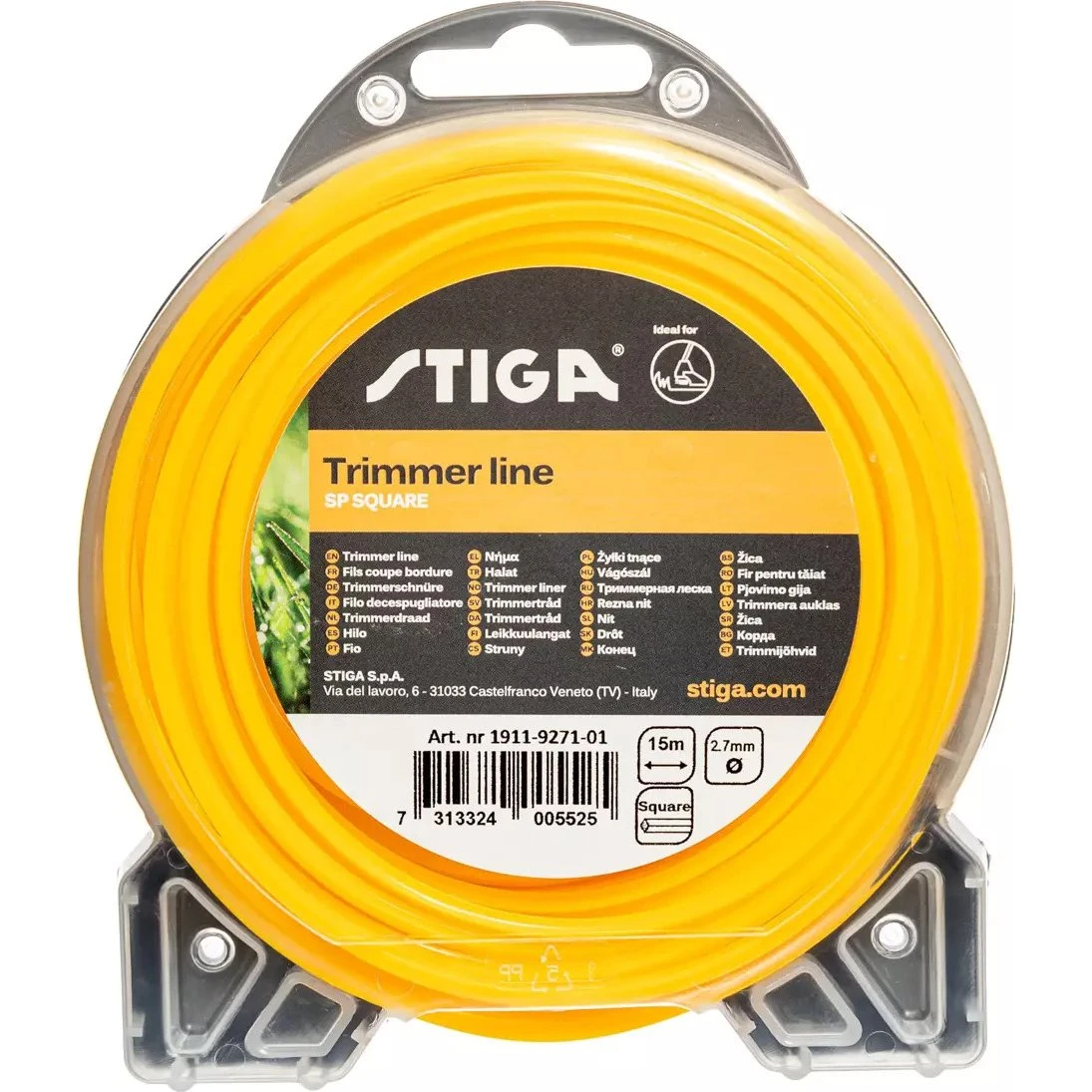 Stiga SP66 Kvadratisk Trimmersnøre, 2,7mm, 15m
